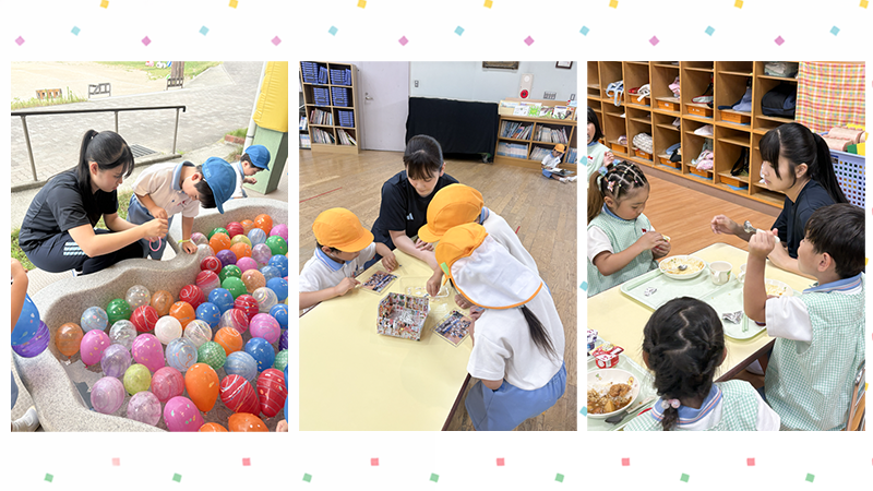 【保育学科】夏の思い出：附属幼稚園夏祭りボランティア